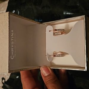 Genuine Crystal Hoops Earrings